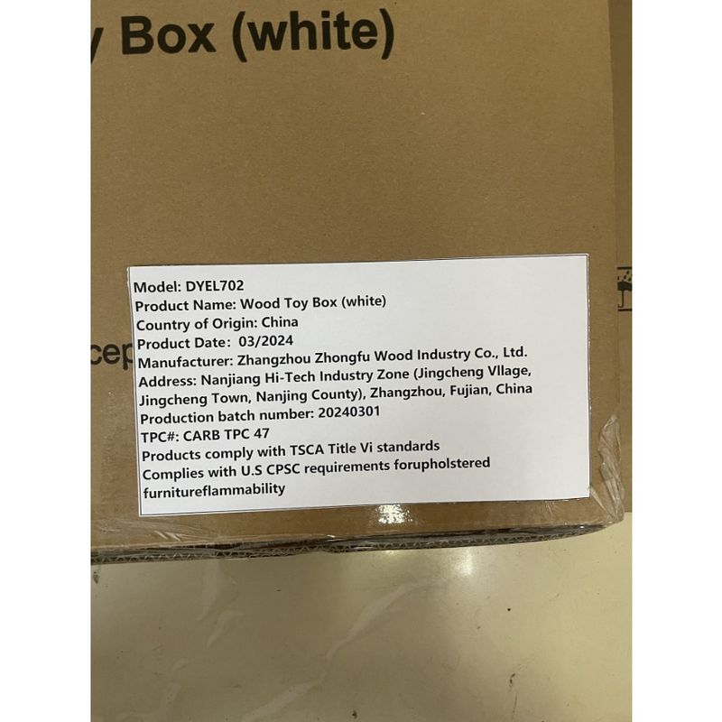 Contenitore di sicurezza con coperchio e cerniera bianco per giocattoli in legno, età 2+_voghion.com