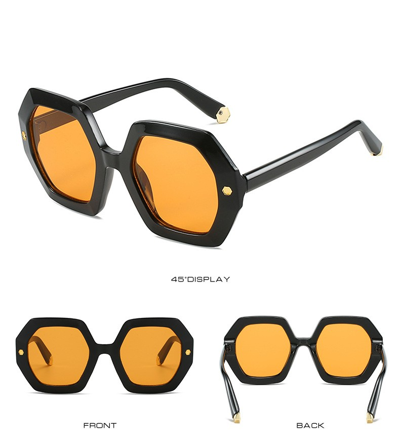 KAMMPT Oversized Men Sungl Fashion Hexagon Frame Gradient Shades Eyewear Women 2023 Trendy Ins Popular Brand Sun_voghion.com
