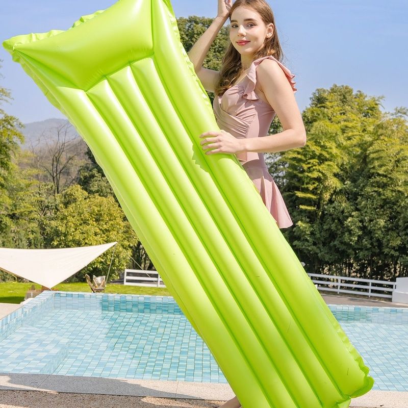 Seaside Beach Lounge Chair, Single Person Thick Floating Raft, Solid Color Swimming Circle, Adult Inflatable Mount,_voghion.com