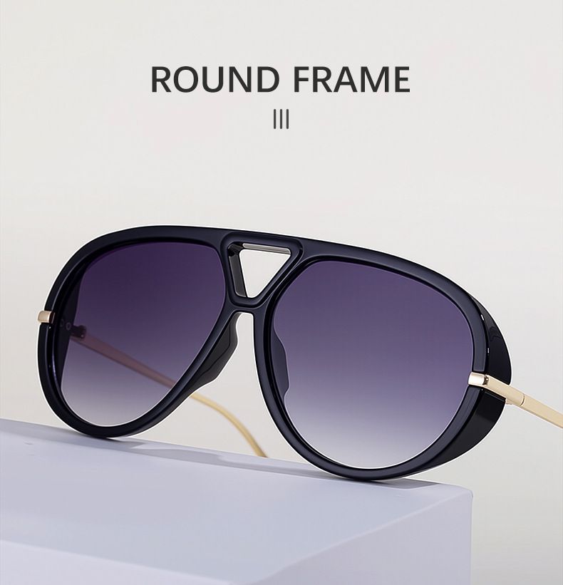 2025 New Aviator Sunglasses - European & American High-End Retro Punk Style Sun Protection Shades, Trendy Eyewear_voghion.com