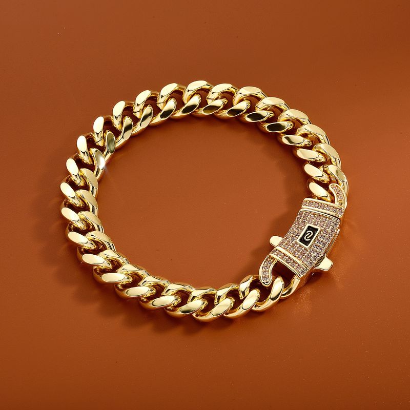 Sieraden voor heren en dames, roestvrijstalen Cubaanse schakelketting, titaniumstaal, hiphopstijl, dikke ketting, gegalvaniseerd, kleurvast, maten 7-11_voghion.com