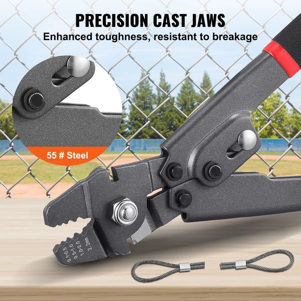 Wire Rope Crimping Tool And Cutter Up To 2.2mm Wire Cable Crimps, 1/64' - 3/32' Crimping Loop Sleeve Kit And 160pcs Aluminum Buckles, Fishing Crimp_voghion.com
