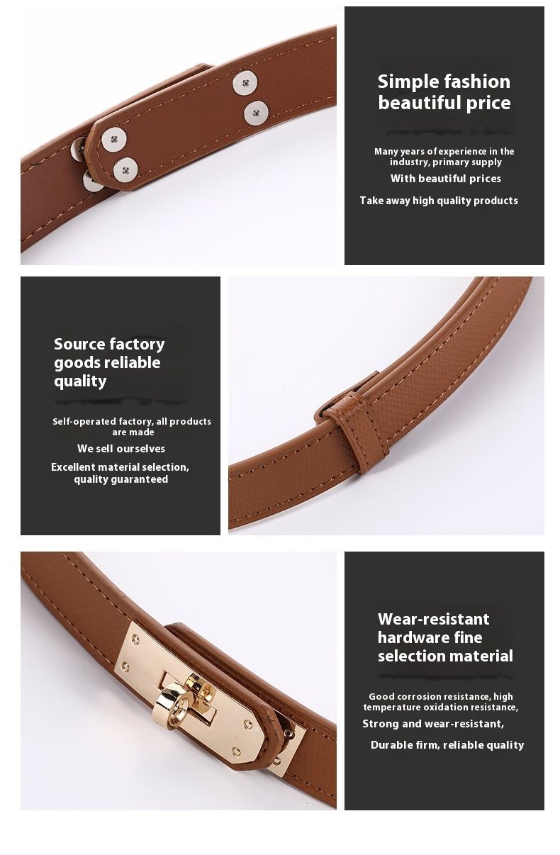 Neuer Gürtel, vielseitiger doppelseitiger Ledergürtel für Damen, verstellbare Schnalle, originales, zum Rock passendes Leder-Taillensiegel, Jeansgürtel_voghion.com