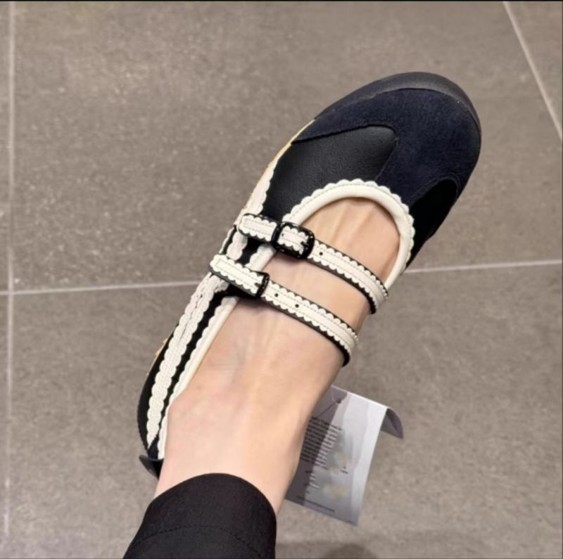 Schaffell-Version ~ Flache Ballettschuhe mit einem Riemen für Frauen, echtes Leder, Mädchen-Stil, Mary Jane-Schuhe_voghion.com