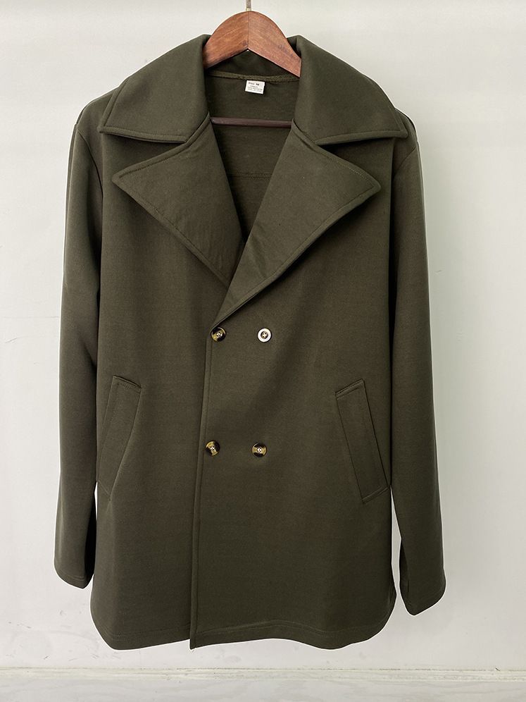 Fréijoer an Hierscht Männer Soil Mëttellängt Kraang Hoodie Komposit Space Cotton Duebelknäppt Casual Windjacke_voghion.com