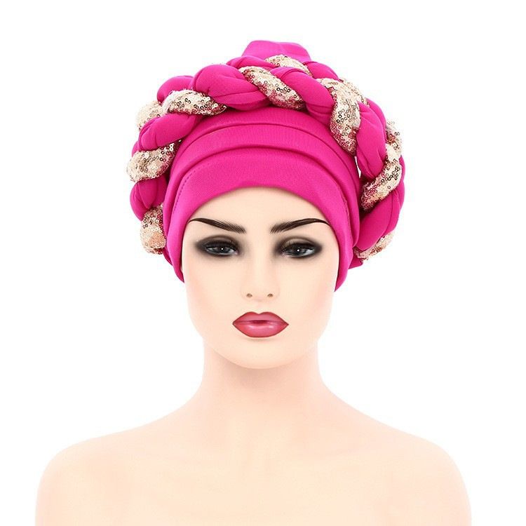 New Space Layer Sequin Braid Hat Fashion African Hat Simple Win Hat Industry_voghion.com
