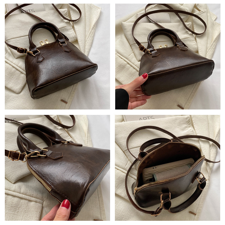 Doctor Bag Popular Simple Winter Retro Casual New Style Fashion Western Style Texture One Shoulder Crossbody Shell Women's Bag_voghion.com