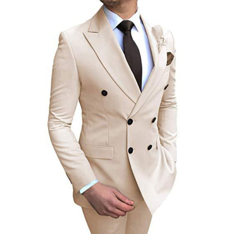 Costume d'affaires et de loisirs de mariage, ensemble de costume de banquet de mariage en deux pièces pour marié et garçon d'honneur, homme_voghion.com