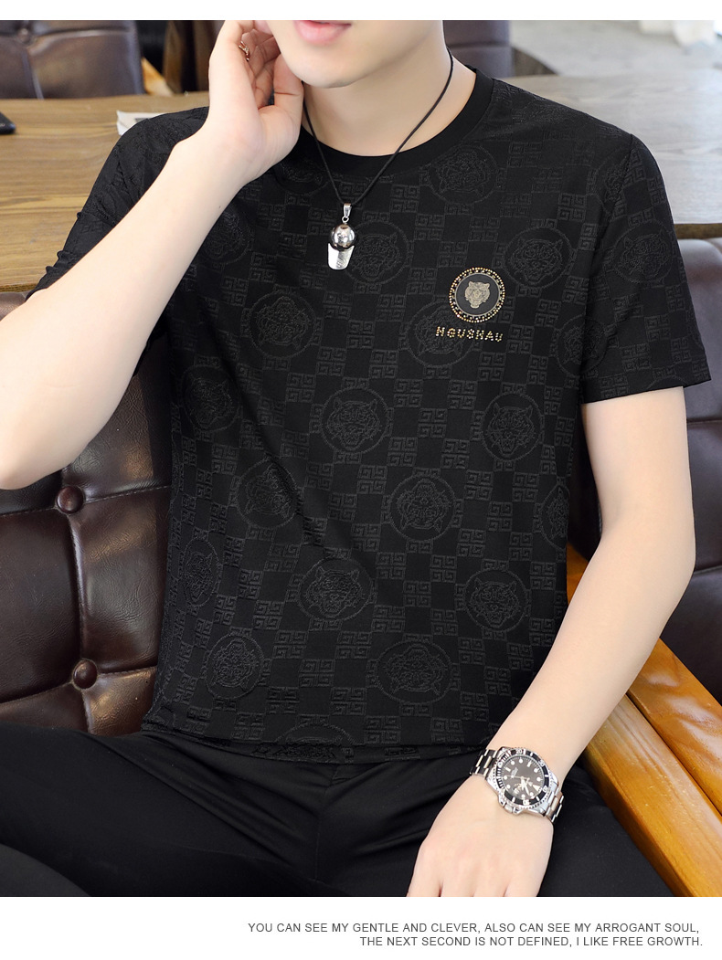 Europese Goederen 2023 Zomer Nieuwe Ijs Zijde Sneldrogend Heren T-shirt Trend Midden En Jeugd Slim Fit Half mouw Dun_voghion.com