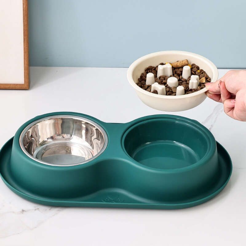 Roestvrijstalen waterdispenser met grote capaciteit voor honden, antislip en anti-kantelbaar, lekvrij voer voor honden en katten_voghion.com