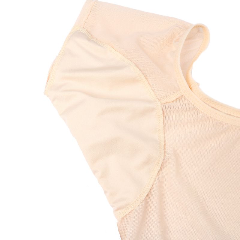 Vêtements absorbant la transpiration : conception fine en maille transparente, couverture de poitrine pour éviter la transpiration, tampons en coton sous les aisselles pour un séchage rapide_voghion.com