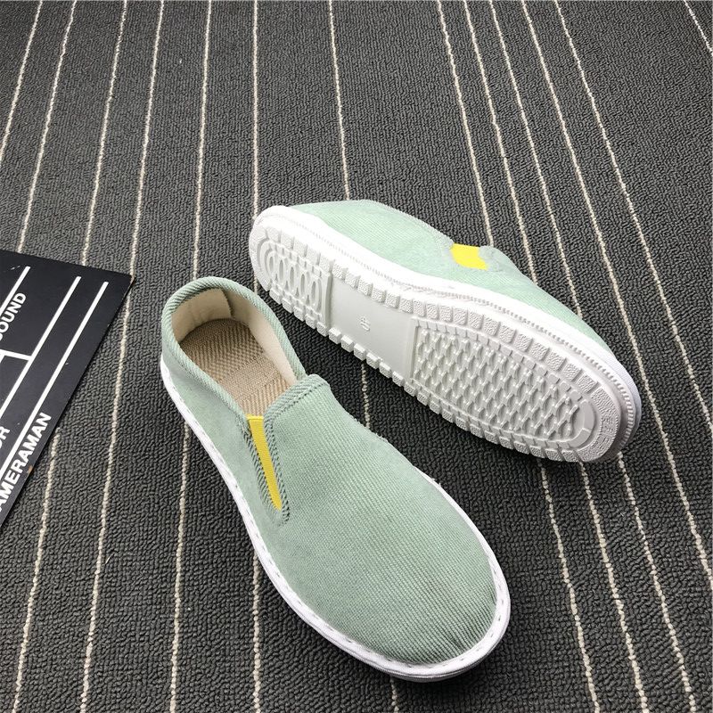 Ademende gele stoffen schoenen, casual instappers voor koppels_voghion.com