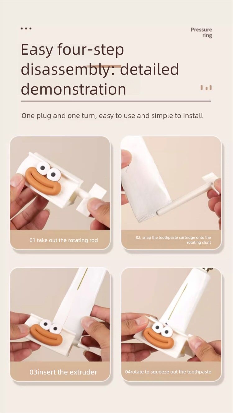 Squeezer For Children Lazy Toothpaste Dispenser Bathroom Facial Cleanser Sample Manual Roller Press Clip_voghion.com