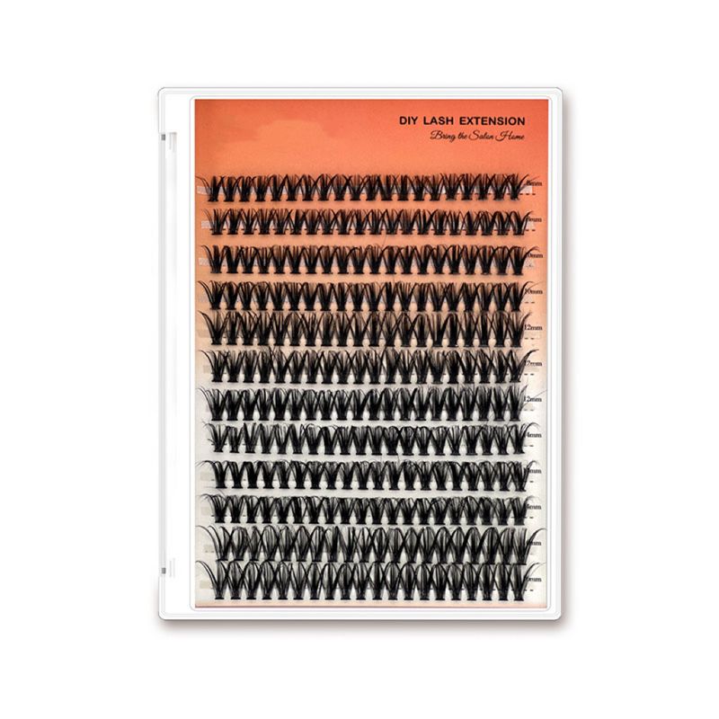 12-Pack Self-Application Cluster Lashes - 30D/40D Mixed Volume (Segment Style, Hot Melt Technology, High-Capacity, Fluffy & Bold Look)_voghion.com