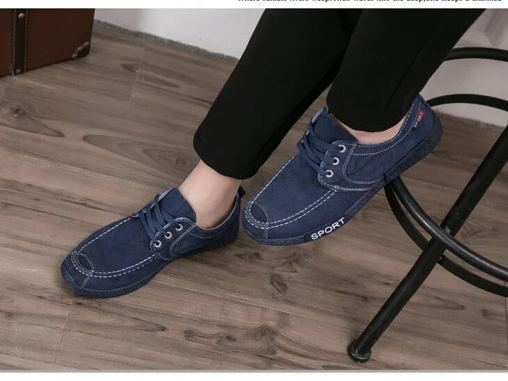 Männer Canvas Outdoor Atmungsaktive Casual Arbeitsschuhe Leichte Schnürung Feste Männliche Turnschuhe Flache Ferse Komfort Board Schuhe_voghion.com