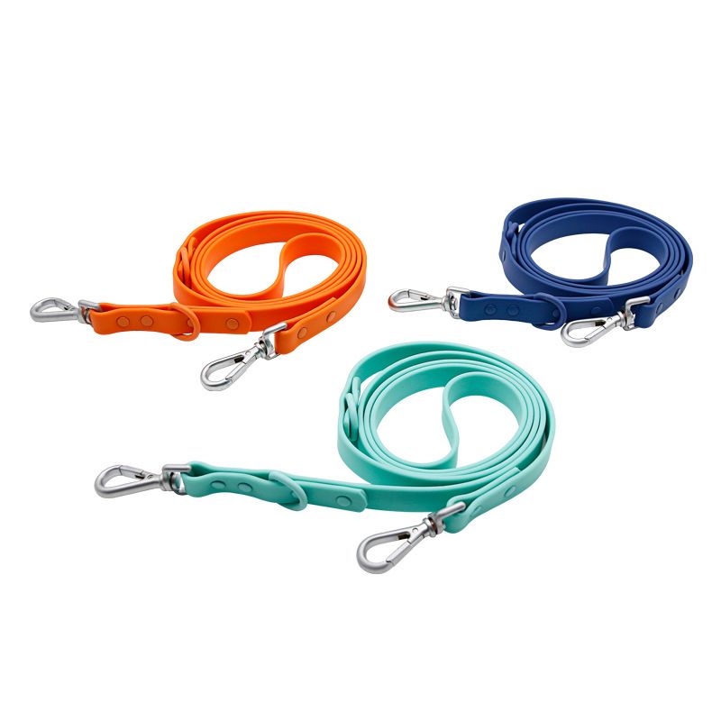 PVC-wasserdichtes Hundehalsband, weiche, silikonartige Doppelkopf-Leine für Haustiere_voghion.com