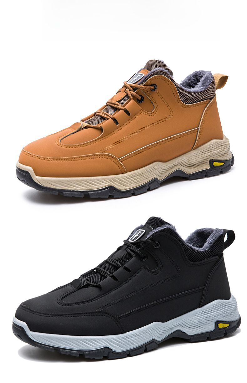 Talvised uued puuvillase polsterdatud jalanõud meeste fliisvoodriga paksust nahast veekindlad vabaajajalatsid meeste vabaajajalatsid vanameeste kingad lumesaapad_voghion.com