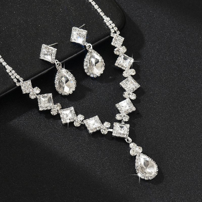 Gioielli per banchetti, feste di nozze, temperamento elegante, collana, orecchini, accessori da sposa._voghion.com