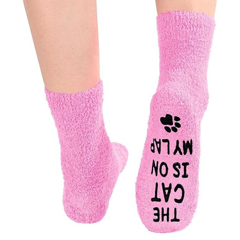 Hoerfräi Korallensamm Kuchsocken Déiereserie Fousssohlen Buschtawenpunkt Klebstoff Buedemsocken_voghion.com