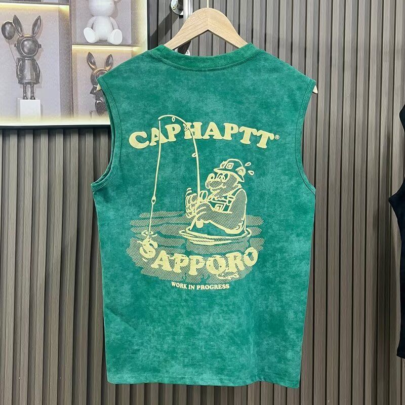 Camiseta de algodón de manga corta con estampado de marca de moda holgada de alta costura de verano para hombre_voghion.com