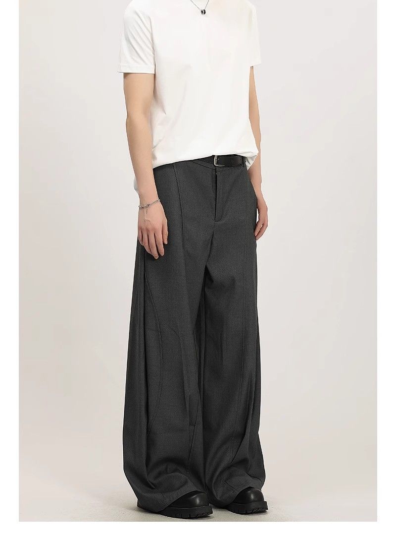 Unisex Retro Wide-Leg Deconstructed Pants – High-End Drapery & Asymmetrical Hem For Work & Casual_voghion.com