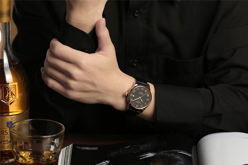 GUANQIN Mens Watches Mechanical Wristwatch Automatic Watch For Men Sapphire Glass Stainless Steel Leather Waterproof Clock Date_voghion.com