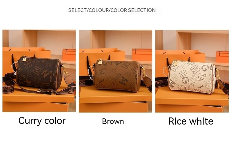 Neuer heißer Modetrend: Vielseitige, weiche Kissentasche mit Zylinderdruck für Damen mit einer Schultertasche und einer Umhängetasche_voghion.com