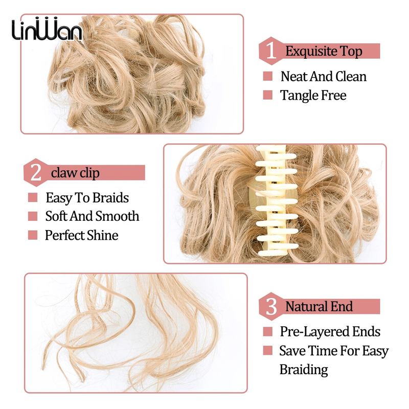 Chorliss sintético garra chignon feminino bagunçado encaracolado macio cabelo bun clipe em extensões de rabo de cavalo natural falso hairpieces_voghion.com