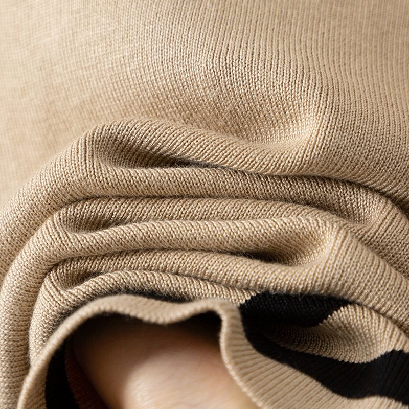 Classic Star Contrast Color Round Neck Short Fit Elegant Knit Blazer & Pants Set For Women Women's Clothing_voghion.com