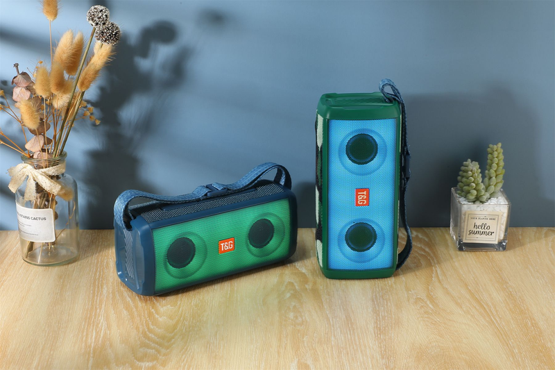 Nuevo Altavoz Bluetooth TG345 para exteriores, luz LED colorida, Radio, tarjeta de inserción, caja, transmisión, Subwoofer_voghion.com