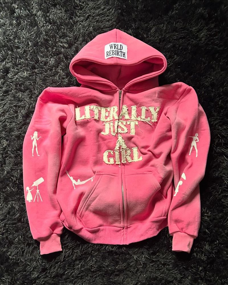 Men's Y2k Streetwear Zip-up Hoodie With Letter Patches & Embroidery, Oversized Fit, Unisex Casual Pullover (Black, Green, Pink)_voghion.com