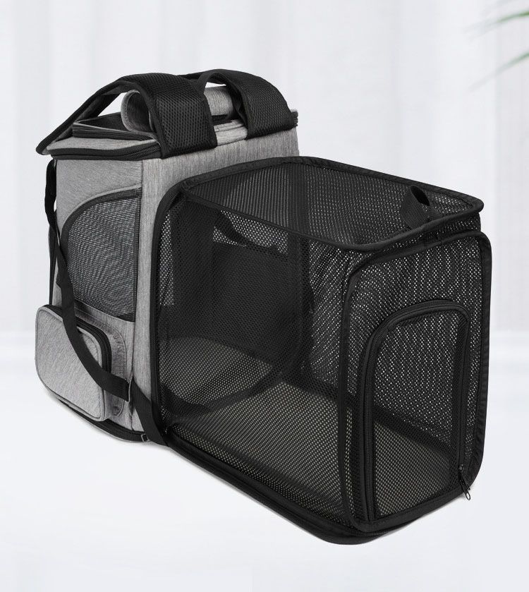 Breathable Pet Cat Carrier Backpack Foldable Pet Carrier Transport Travel Bag Expandable Large Capacity Creative For Cats Dogs_voghion.com