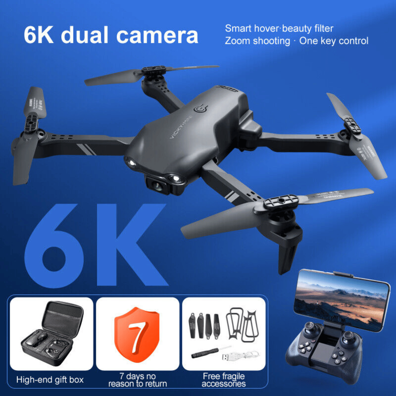 4DRC V13 Mini RC Drone 6K HD Dual Camera WiFi FPV Foldable Quadcopter +2 Battery, Beginners Toys Gifts_voghion.com
