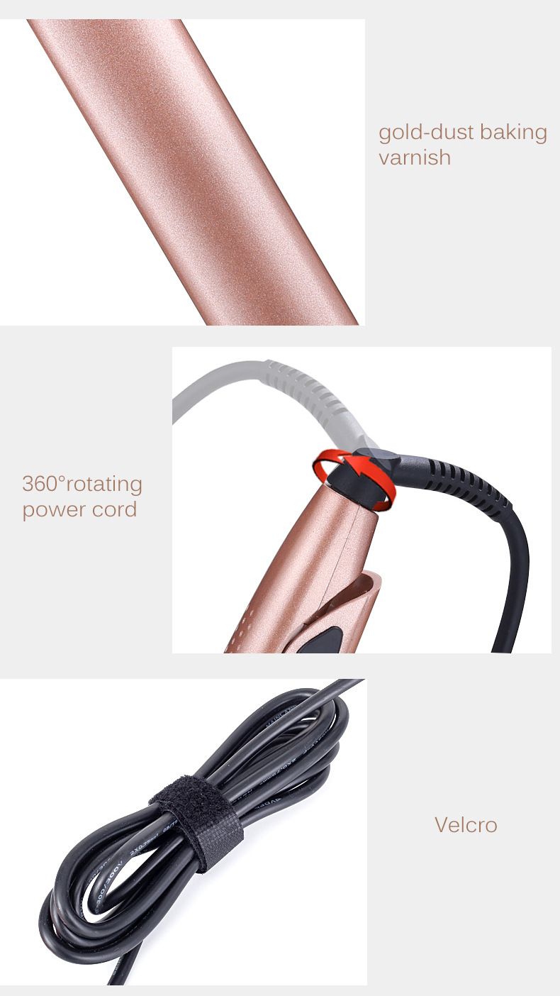 PSE Haarglätter mit doppeltem Verwendungszweck: Locken und Glätten, Temperatur einstellbar, elektrische Klemme, 2-in-1-Haarglätter, Export_voghion.com