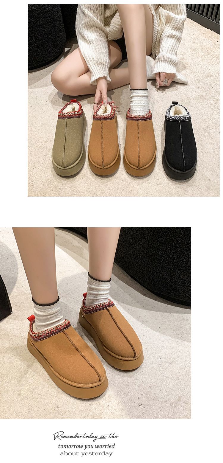 Nuove scarpe pigre con suola spessa, pantofole soffici a forma di muffin, da indossare fuori casa, sandali di cotone caldi con suola spessa, taglia 43_voghion.com
