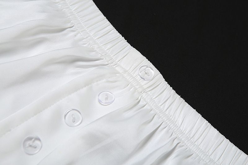 Damenbekleidung Neuer sexy süßer Pyjama mit Schnürung und Hosenträgern, einfarbig, hoch taillierter Shorts-Anzug mit Rüschen_voghion.com