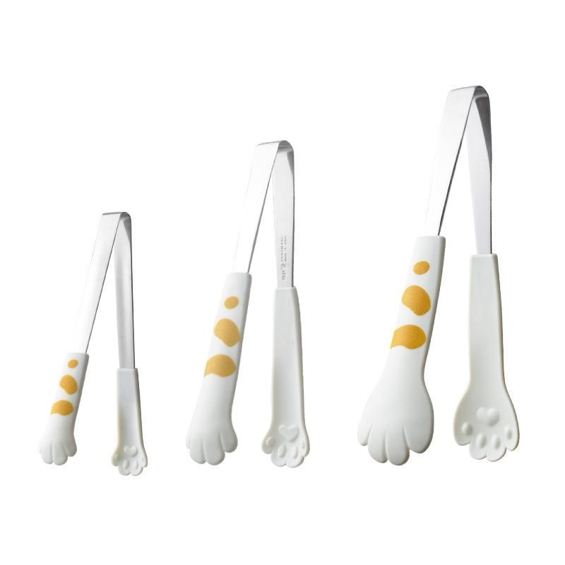 Kreative Zange in Form einer Katzenpfote für Lebensmittel, Grillbrot, hitzebeständiger Edelstahl, Zitronenscheiben_voghion.com