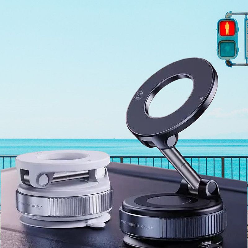 Foldable K007 Desktop Vacuum Suction Cup Magnetic Phone Navigation Holder Car Study_voghion.com