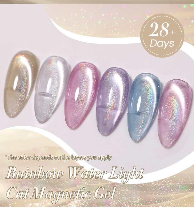 BORN PRETTY Gel Occhi di Gatto Arcobaleno Trasparente Ghiaccio - Smalto per Unghie Camaleonte Illuminante e Brillante con Glitter Olografico_voghion.com