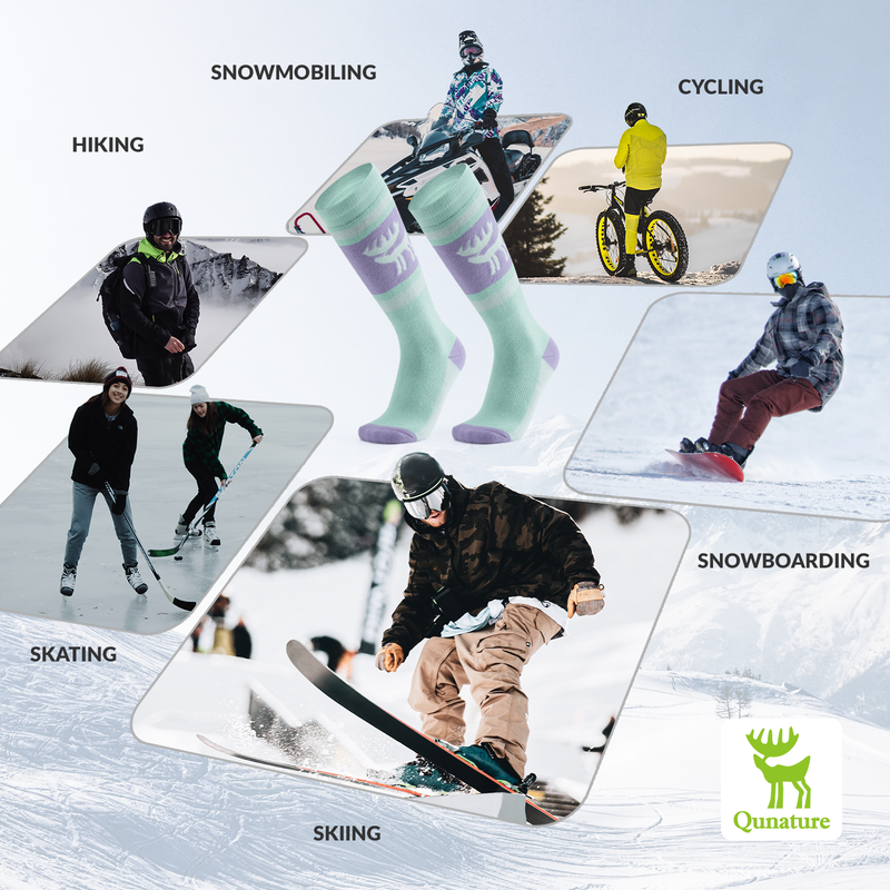 Qunature 1 paio di calzini da sci unisex calzini da sci per sci snowboard sport invernali_voghion.com