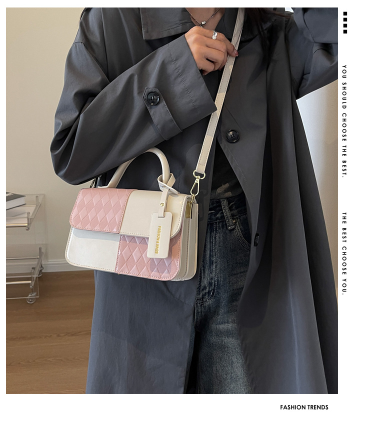 2024 New Retro Fashion Colored Handheld Small Bag Women's Simple and Versatile Small Square Bag High Quality Texture Crossbody Bag_voghion.com
