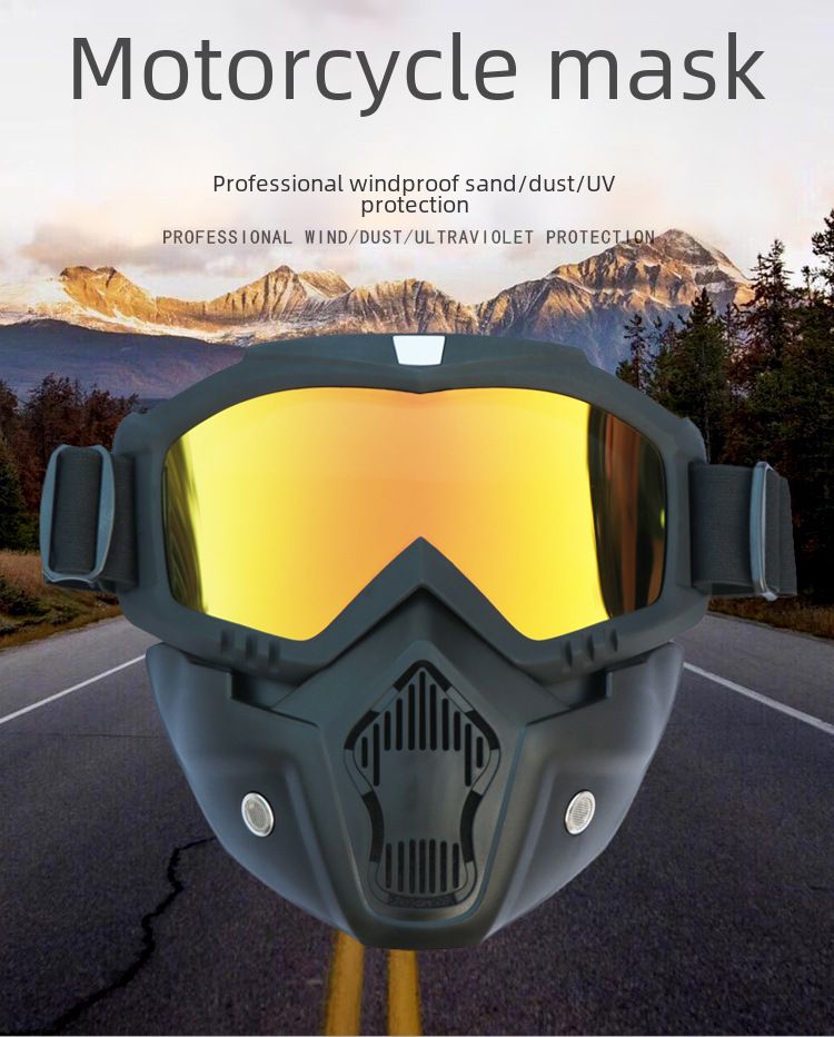 Gafas de ciclismo, gafas de motociclismo, máscara protectora retro, gafas de esquí, máscara, casco todoterreno a prueba de viento, gafas, máscara_voghion.com