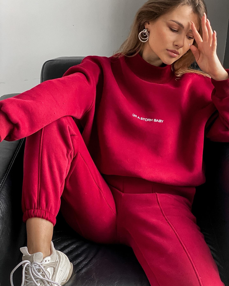 Ensemble deux pièces sweat-shirt imprimé pour femme_voghion.com
