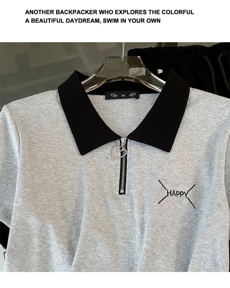 High-End-Schlankheits- und modische Freizeitsportbekleidung für Damen, Laufanzug mit kurzen Ärmeln und gerader Hose für Damen_voghion.com