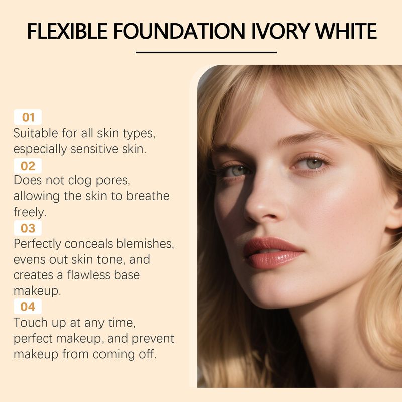 zephoco Leichte, langanhaltende, feuchtigkeitsspendende, nicht klumpende, matte, natürliche, klare Concealer-Foundation_voghion.com