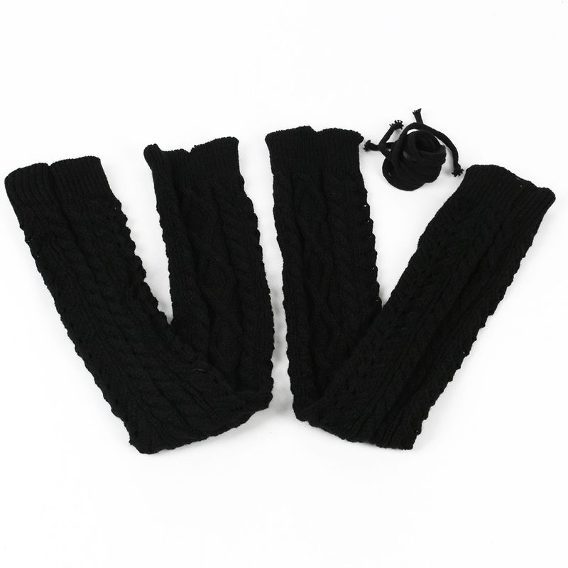 Grenzüberschreitende Fußwärmerstrümpfe aus Schurwolle Herbst- und Winter-Overknee-Socken in Volltonfarbe Europäische und amerikanische lange Schnürsocken für Damen_voghion.com