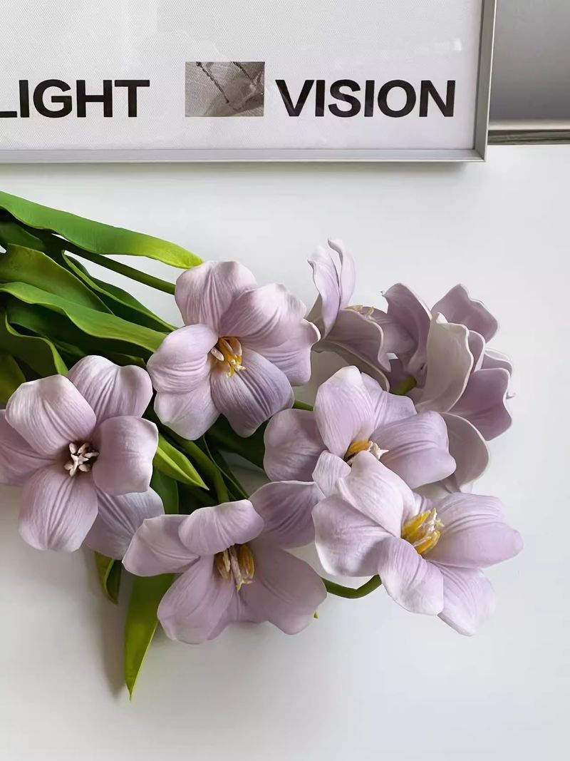 Ins Bionic Bouquet PU Tulip Artificial Flower Simulation Flower High Grade Realistic Living Room Table Decoration Flower Arrangement_voghion.com