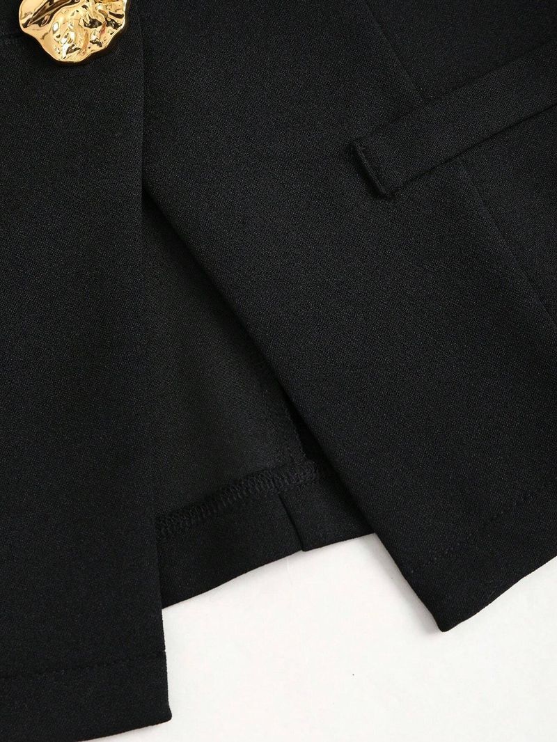 Ensemble deux pièces élégant avec jupe noire – Mini-jupe plissée et haut (S/M/L/XL/XXL, polyester, style décontracté)_voghion.com