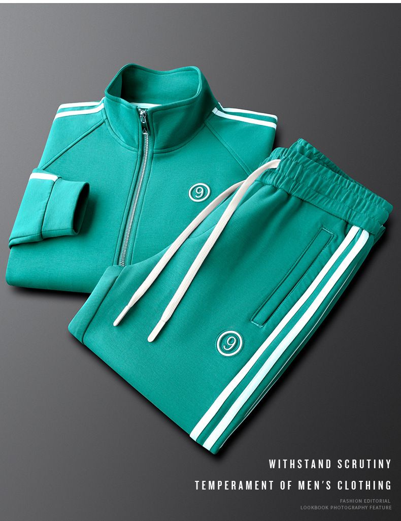 Vêtements pour hommes Léger luxe hommes et femmes même style coloré décontracté sport costume dopamine porter automne mode côté rayé deux pièces costume beau_voghion.com