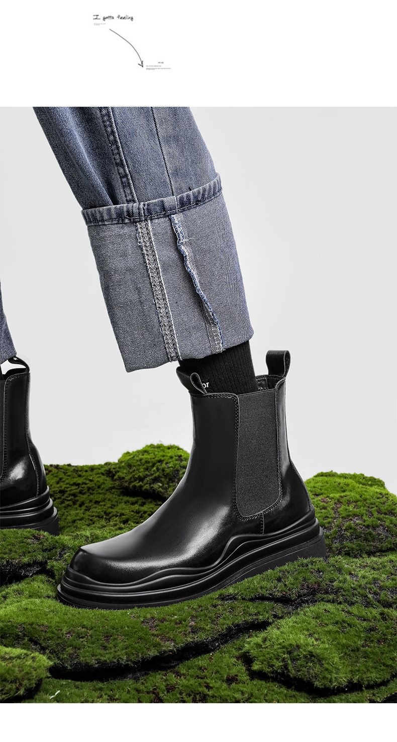 Herrenschuhe Stiefel Mid-Tube-Stiefel trendige Mode Herrenstiefel_voghion.com